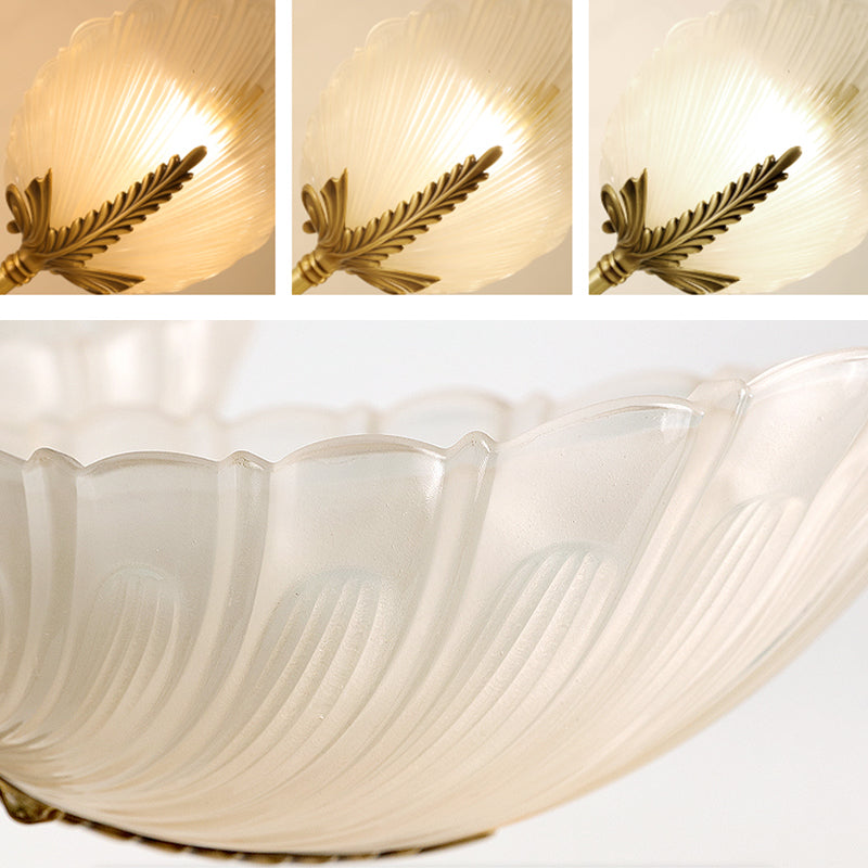 Lampada da soffitto in vetro con montaggio a semi-incasso Lampada da soffitto in ottone stile moderno