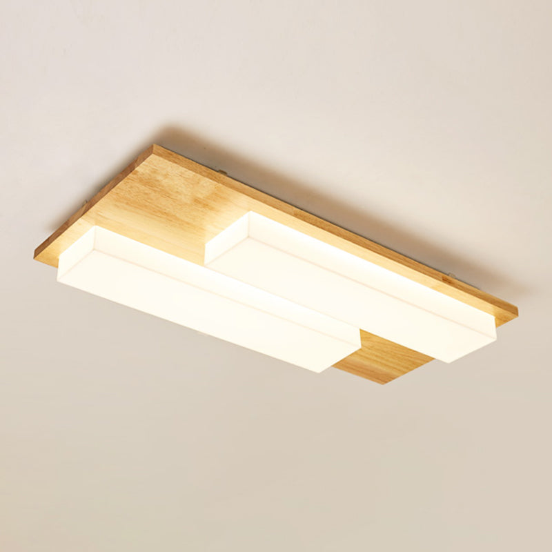 Iluminación de techo empotrada de madera, accesorio de techo de varios cabezales para sala de estar