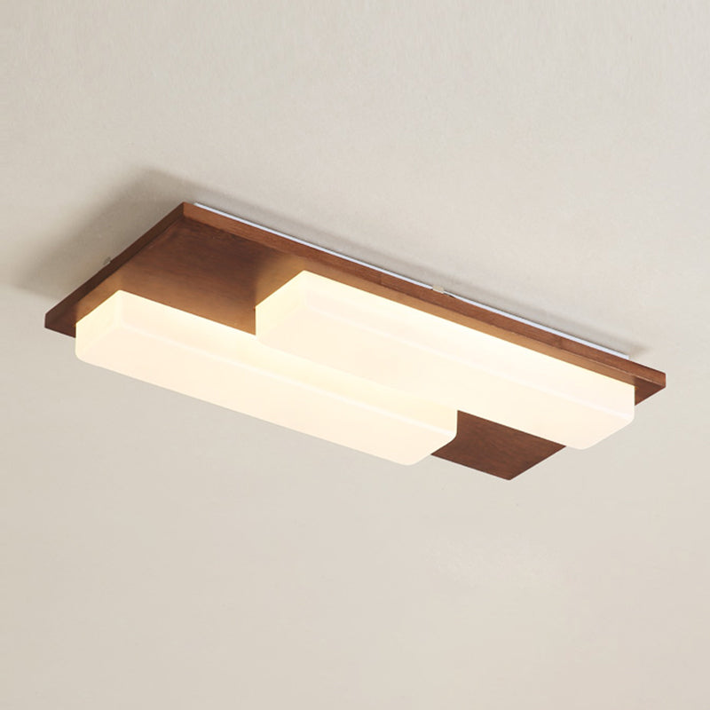 Iluminación de techo empotrada de madera, accesorio de techo de varios cabezales para sala de estar