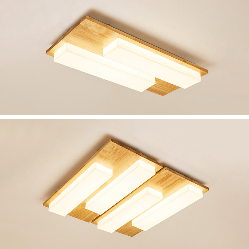 Apparecchio da soffitto multi-testa per illuminazione a soffitto da incasso in legno per soggiorno