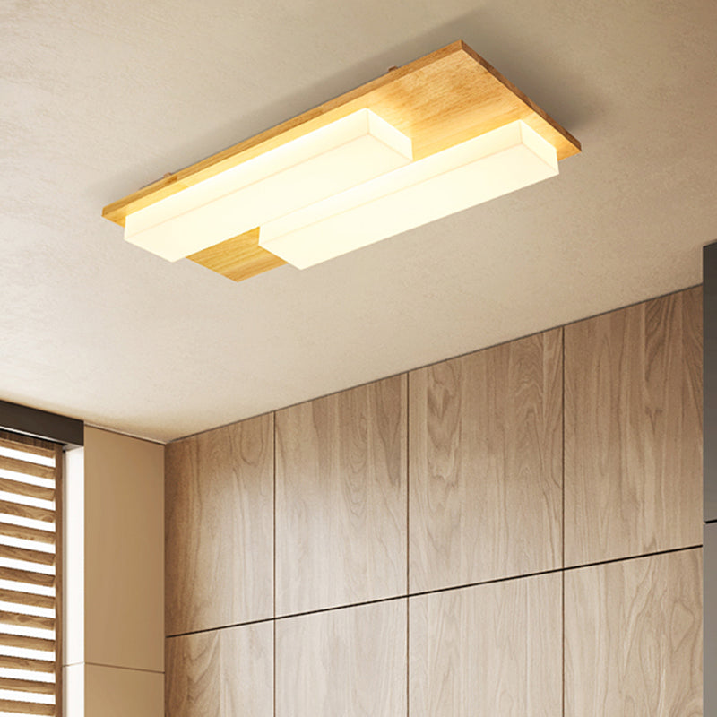 Iluminación de techo empotrada de madera, accesorio de techo de varios cabezales para sala de estar