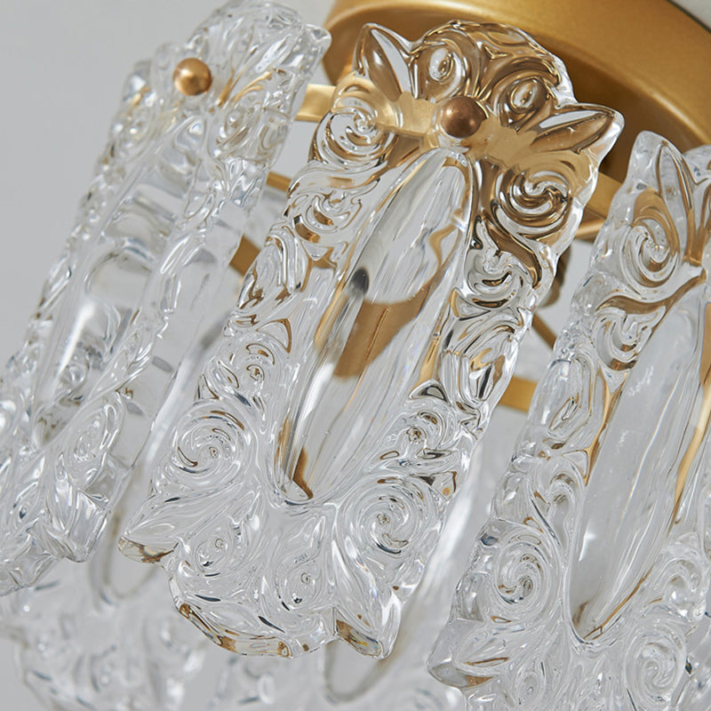 Plafonnier semi-encastré pour balcon, éclairage moderne en verre, montage au plafond, doré
