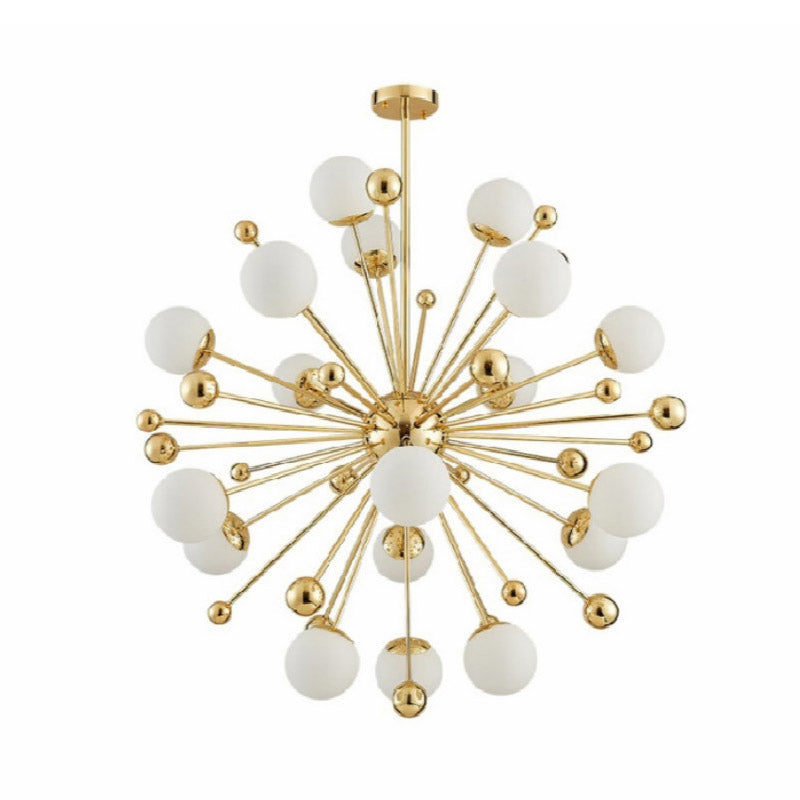 Gold Globe Chandelier Nordic Multi Light Hanging Light with White Glass for Bedroom