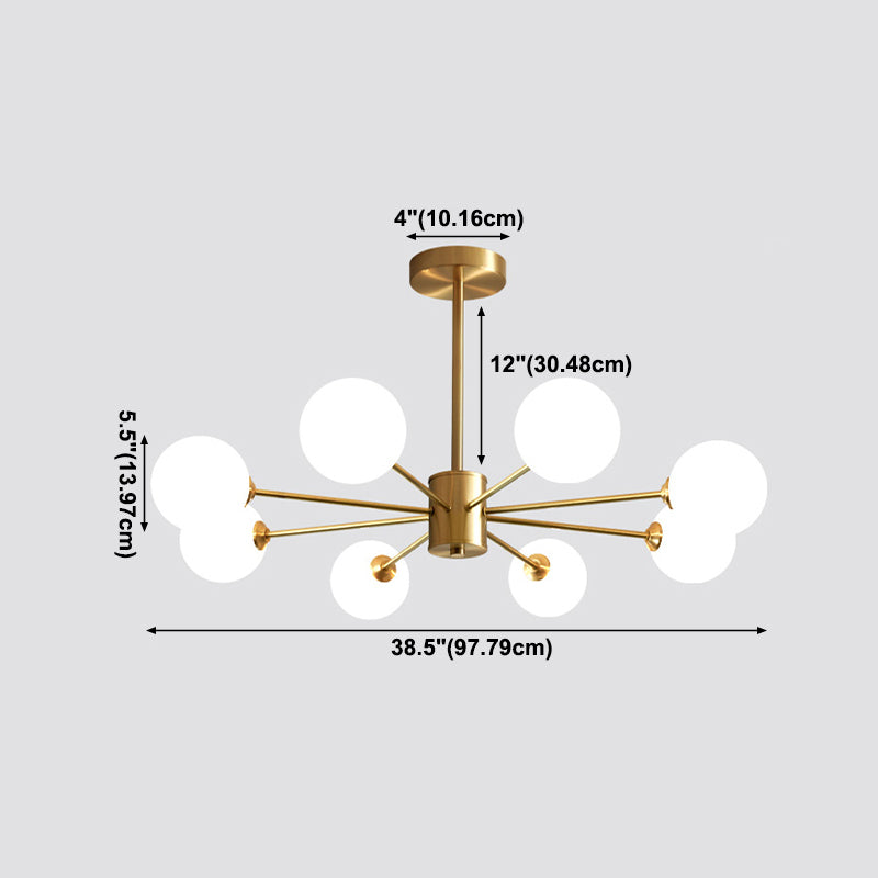 Metal Chandelier Light Fixtures Multi-Head Suspension Pendant Lamps for Living Room