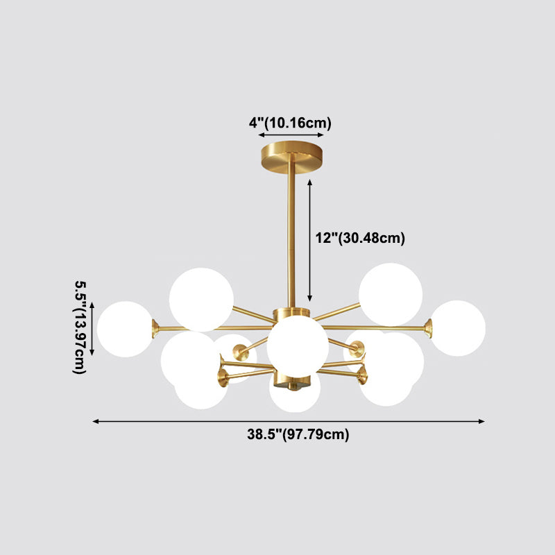 Metal Chandelier Light Fixtures Multi-Head Suspension Pendant Lamps for Living Room