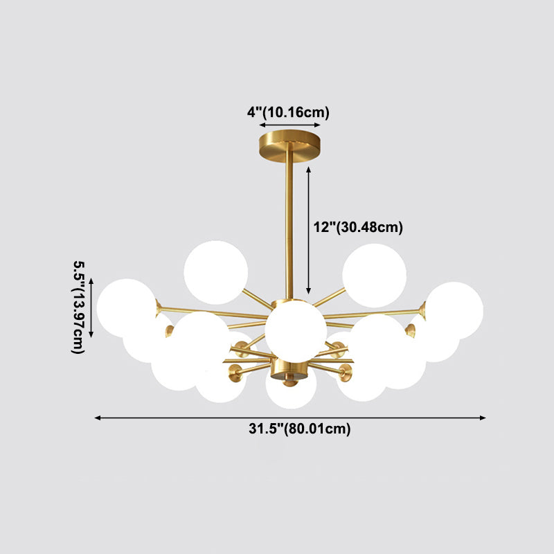 Metal Chandelier Light Fixtures Multi-Head Suspension Pendant Lamps for Living Room