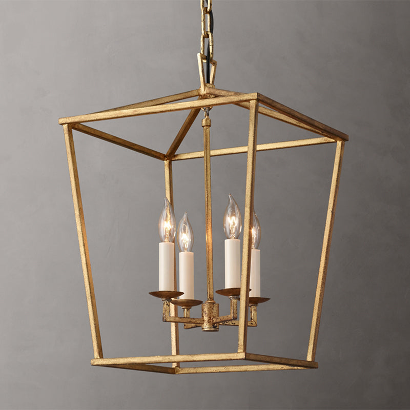 Industrial Cage Shade Chandelier Multi Light Hanging Light for Living Room