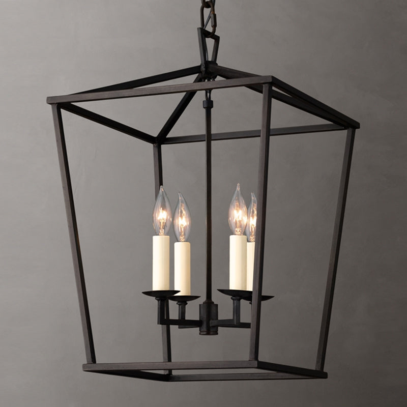 Industrial Cage Shade Chandelier Multi Light Hanging Light for Living Room