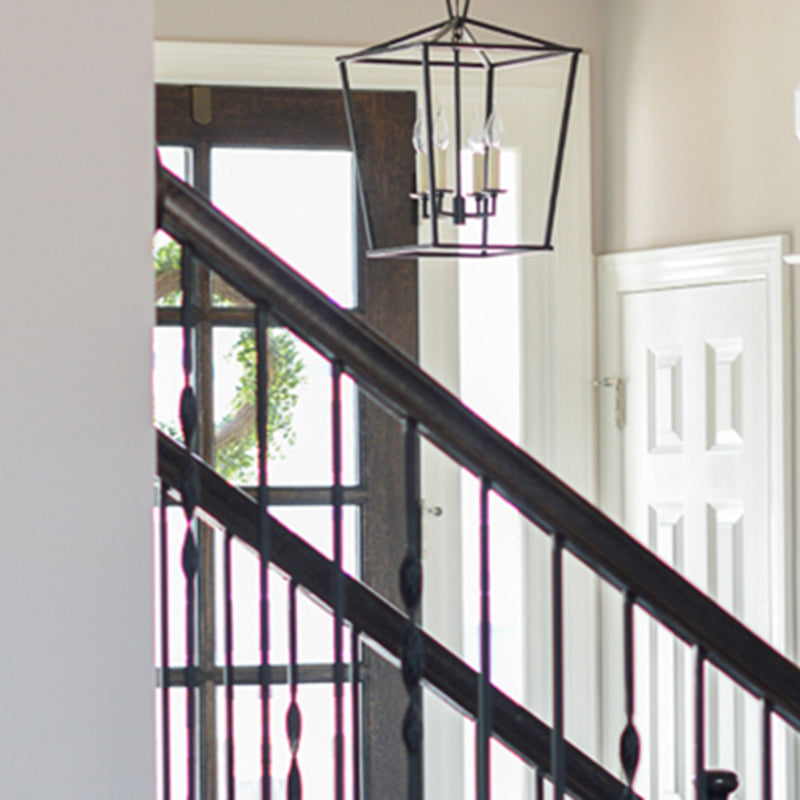 Industrial Cage Shade Chandelier Multi Light Hanging Light for Living Room