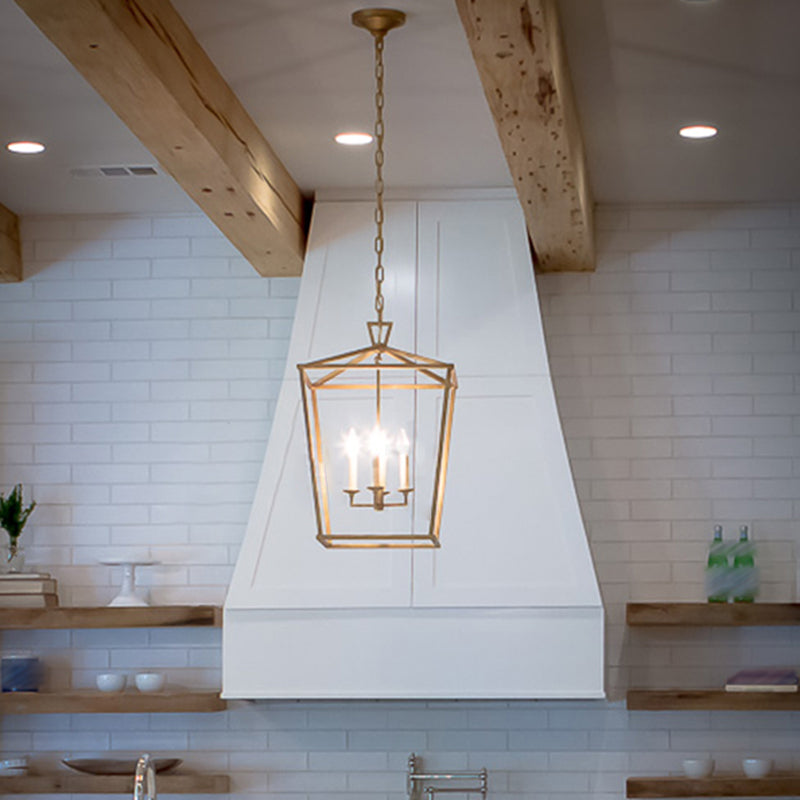 Industrial Cage Shade Chandelier Multi Light Hanging Light for Living Room