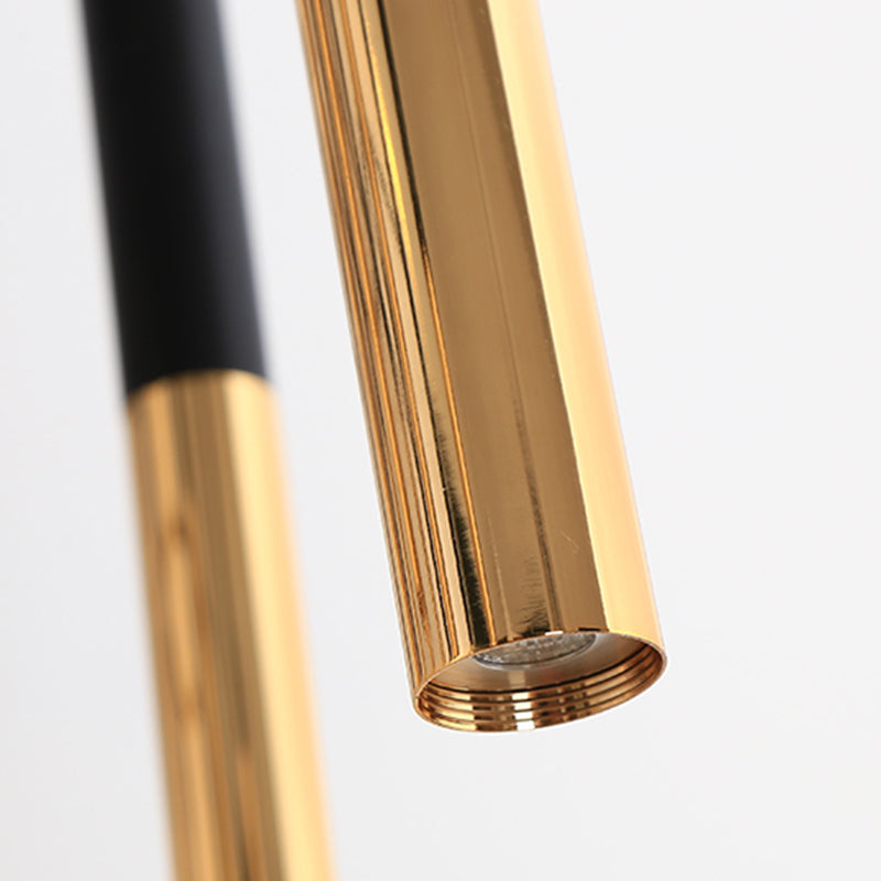 Postmodern Cylindrical Chandelier Metal Villa Lobby Hanging Light