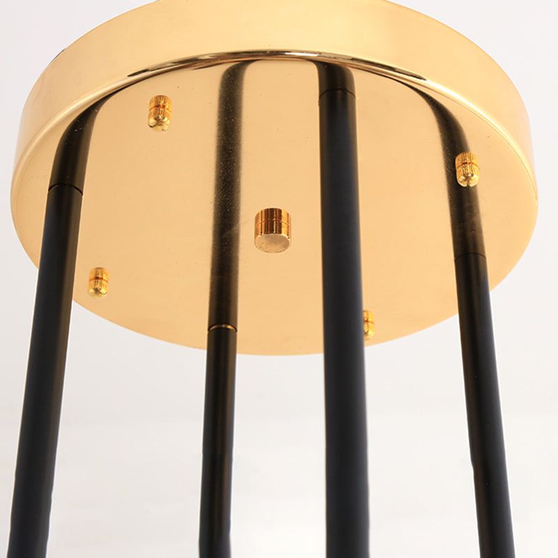 Postmodern Cylindrical Chandelier Metal Villa Lobby Hanging Light