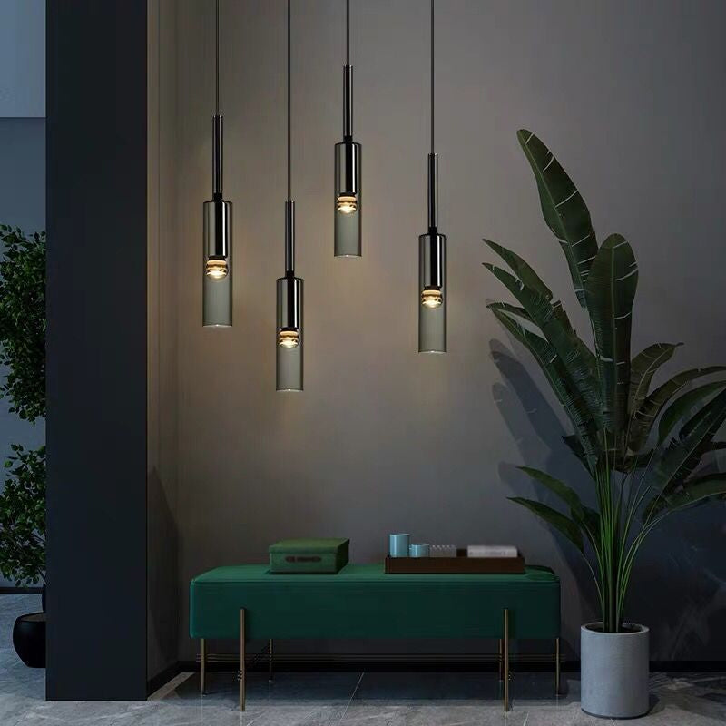 Cylinder Shade Hanging Light Modern Style Pendant Light for Living Room