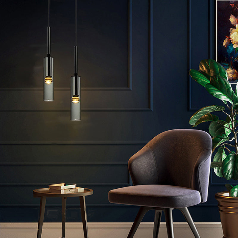 Cylinder Shade Hanging Light Modern Style Pendant Light pour le salon