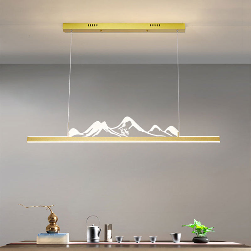 Modern Style Dining Chandelier Lamp Dining Room LED Long Strip Pendant Light Fixture