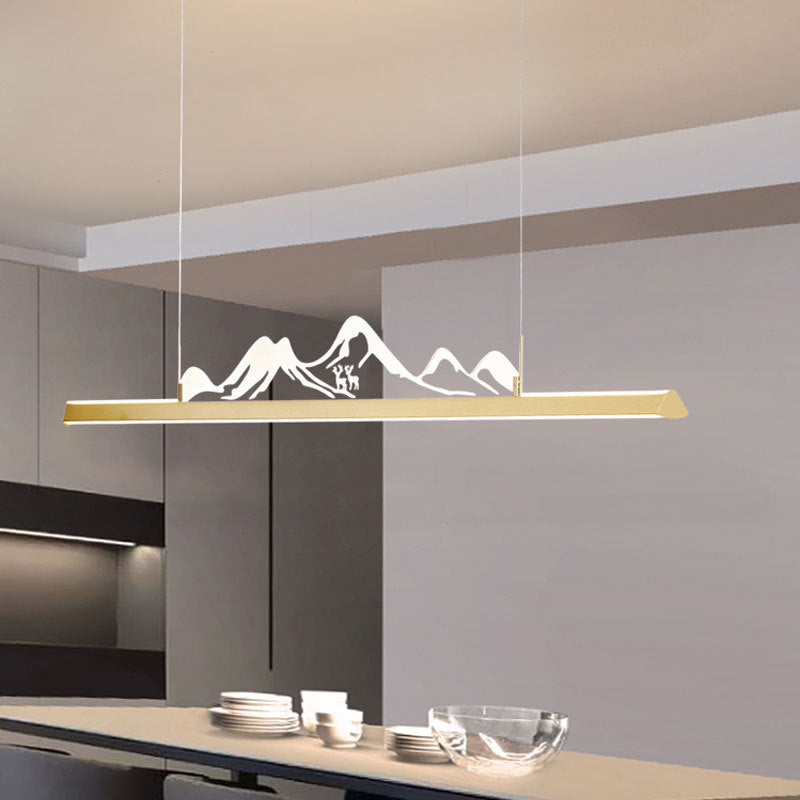 Modern Style Dining Chandelier Lamp Dining Room LED Long Strip Pendant Light Fixture