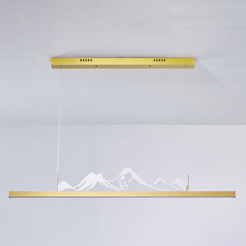 Modern Style Dining Chandelier Lamp Dining Room LED Long Strip Pendant Light Fixture