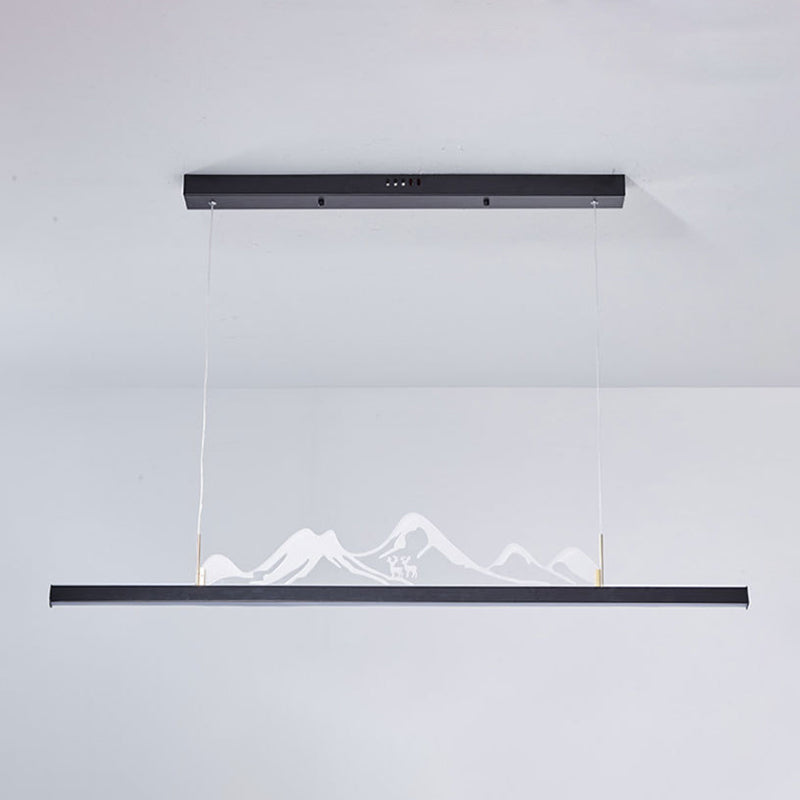 Modern Style Dining Chandelier Lamp Dining Room LED Long Strip Pendant Light Fixture