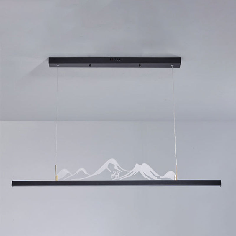 Modern Style Dining Chandelier Lamp Dining Room LED Long Strip Pendant Light Fixture