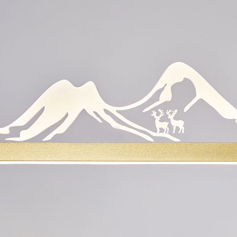 Modern Style Dining Chandelier Lamp Dining Room LED Long Strip Pendant Light Fixture