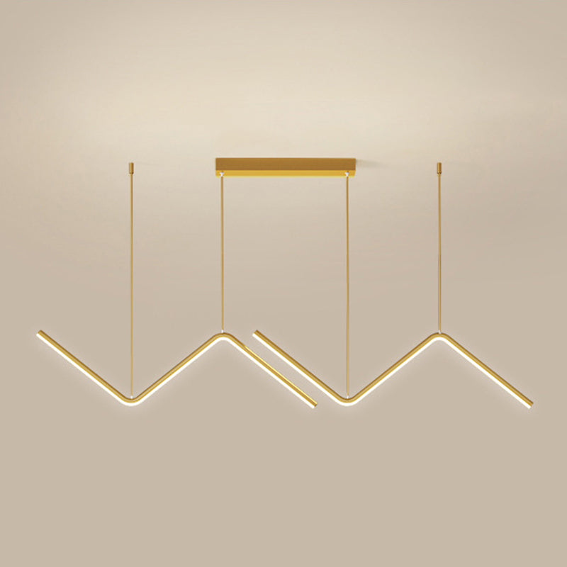 Modern Long Strip Dining Chandelier Dining Room LED Pendant Light Fixture