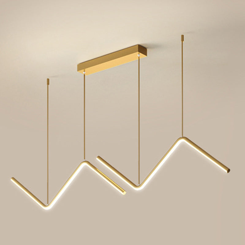 Modern Long Strip Dining Chandelier Dining Room LED Pendant Light Fixture