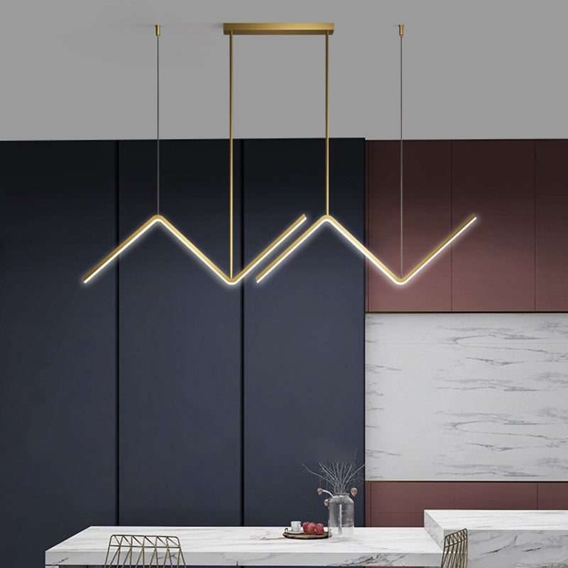 Modern Long Strip Dining Chandelier Dining Room LED Pendant Light Fixture