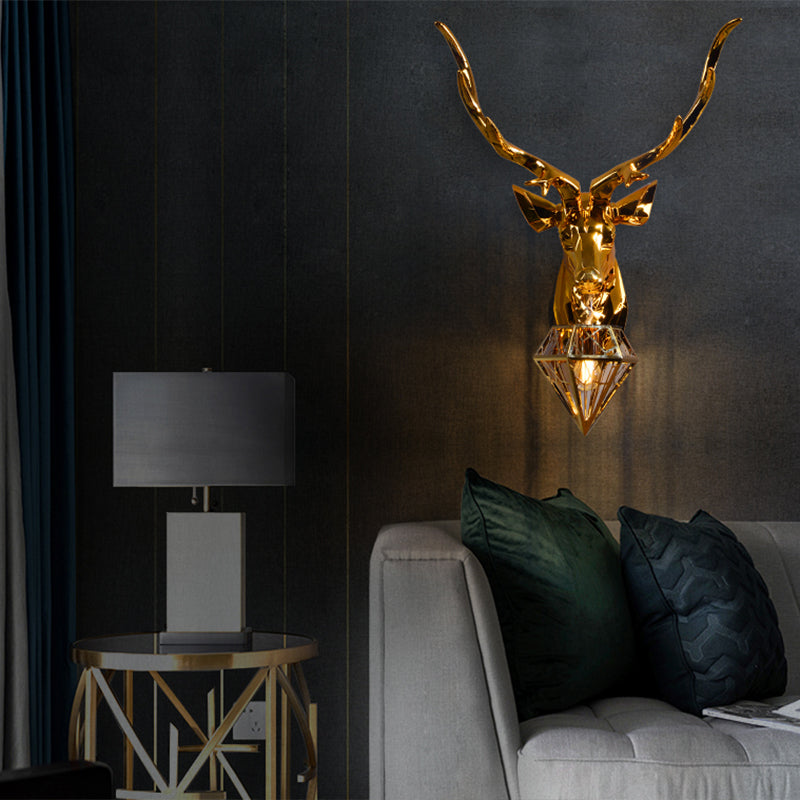Postmodern Wall Sconce 1 Head Antler Wall Mounted Light Fixture for Living Room