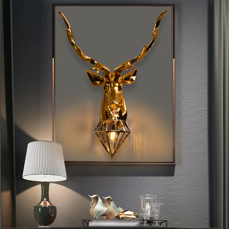 Postmodern Wall Sconce 1 Head Antler Wall Mounted Light Fixture for Living Room