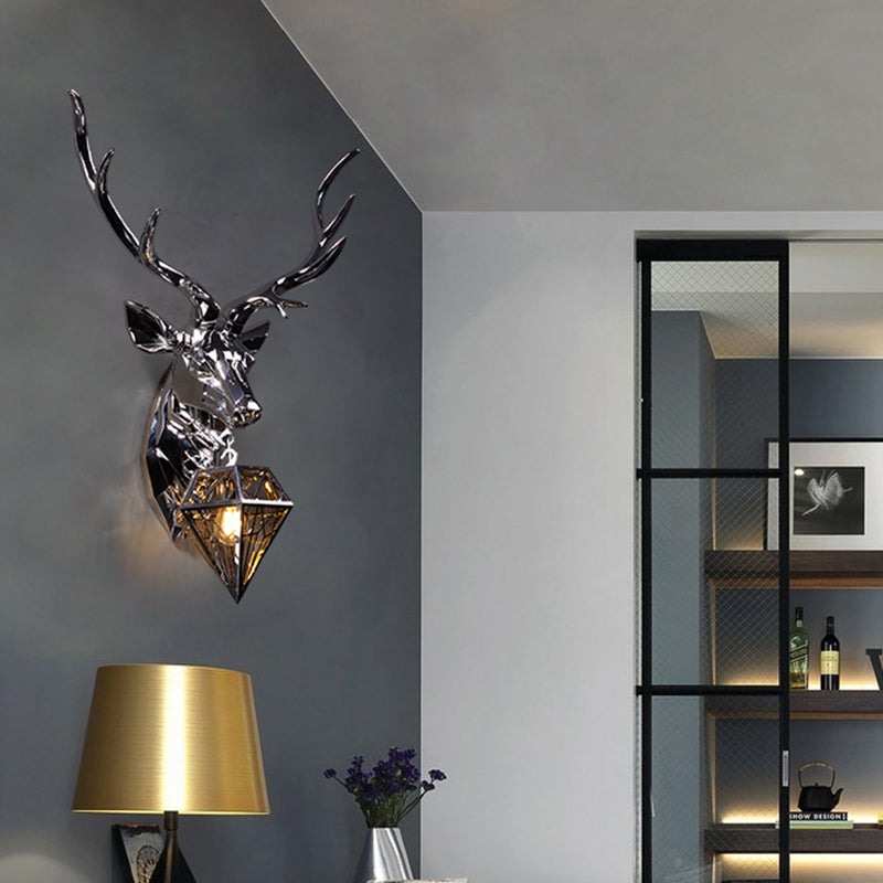 Postmodern Wall Sconce 1 Head Antler Wall Mounted Light Fixture for Living Room