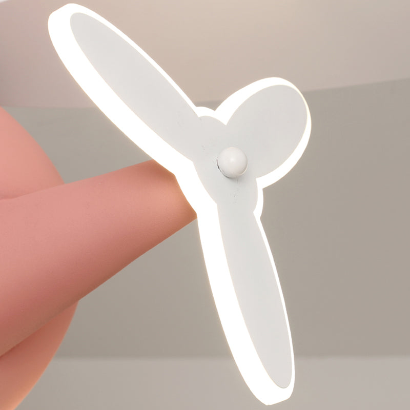 Modern Metal Ceiling Fan Lamp Helicopter LED Semi Flush Ceiling Light Fixtures