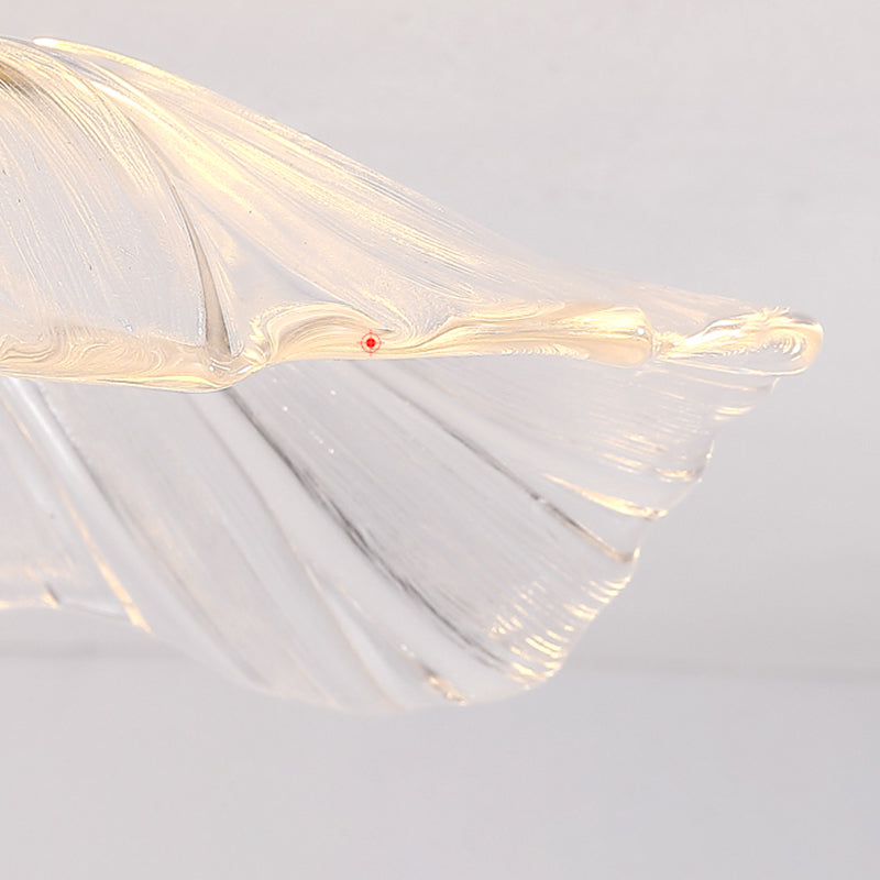 Modern Simple Lotus Shape Ceiling Lamp Copper 1 Light Ceiling Light with Glass Lampshade