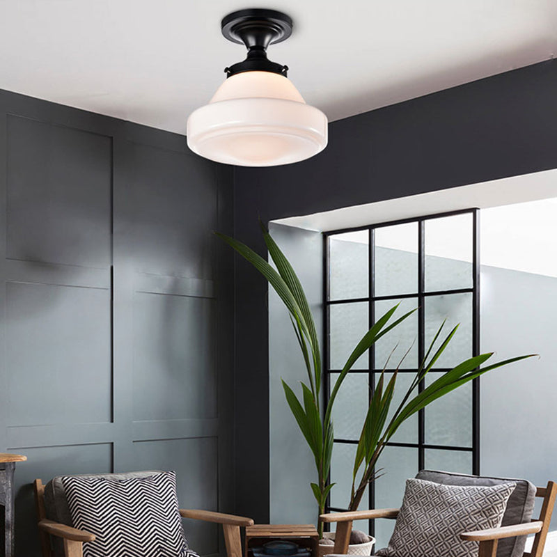 Plafonnier moderne en forme de géométrie simple, plafonnier en cuivre à 1 lumière