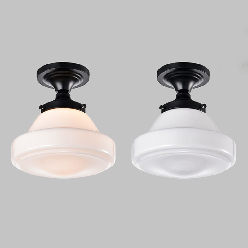 Modern Simple Geometry Shape Ceiling Lamp Copper 1 Light Flush Mount