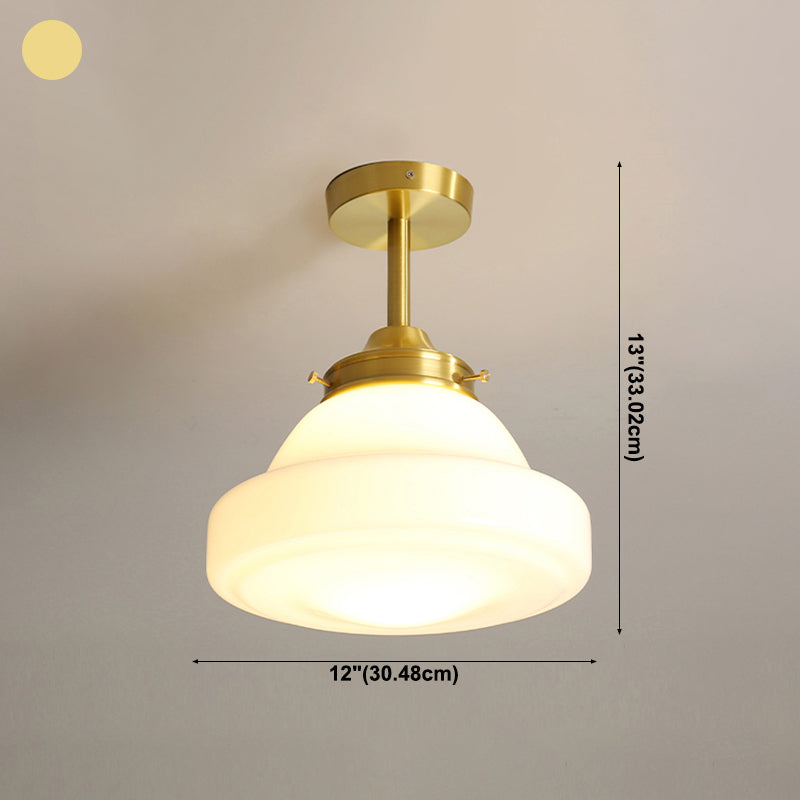 Plafonnier moderne en forme de géométrie simple, plafonnier en cuivre à 1 lumière