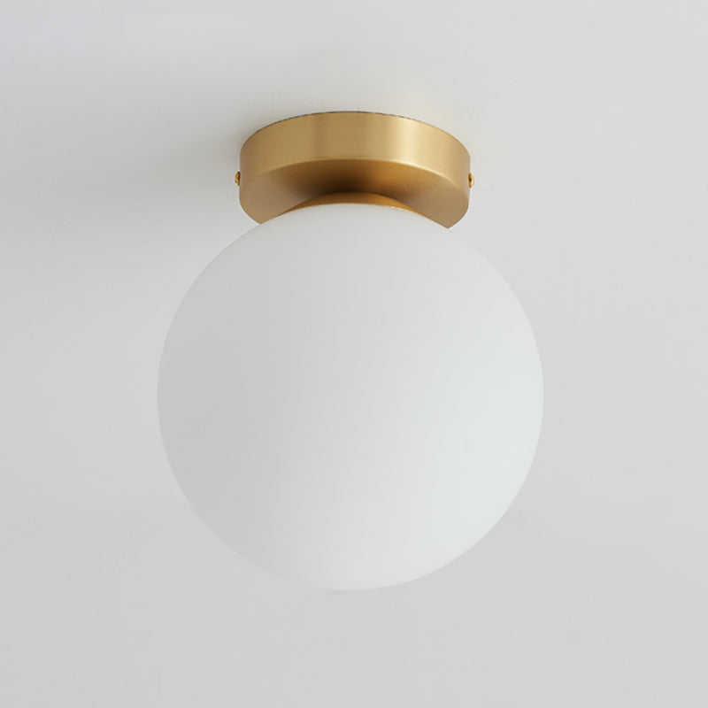Plafoniera Moderna Semplice Forma Sferica Rame 1 Luce Incasso per Corridoio