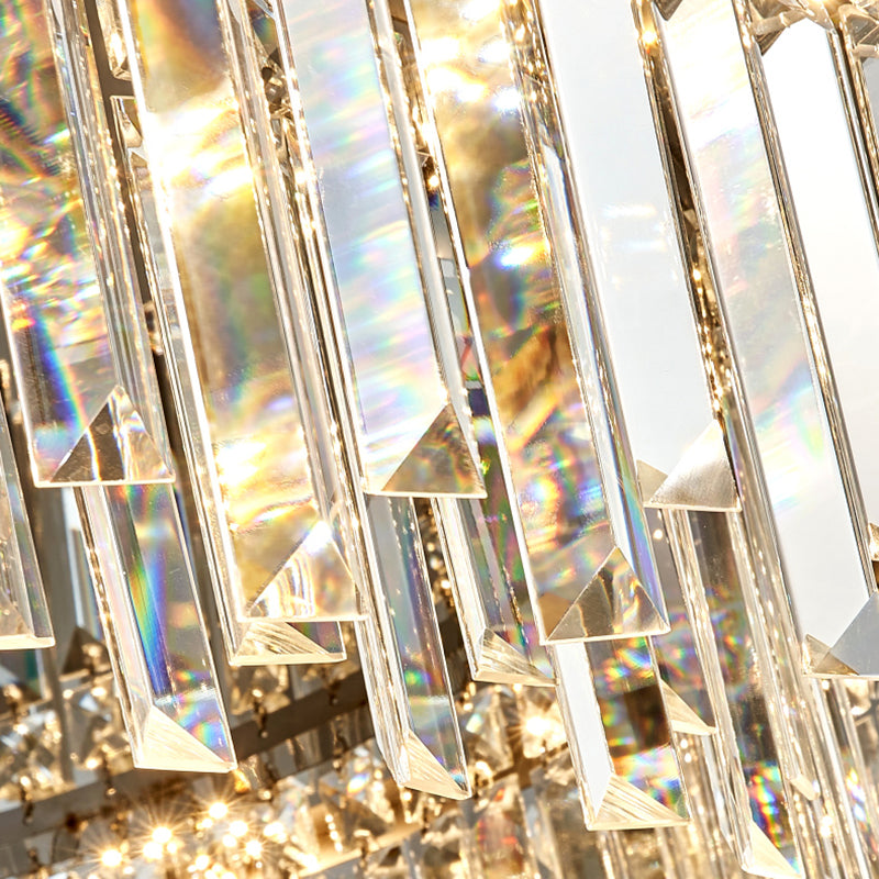 Lampada da soffitto moderna di lusso a forma rotonda in cristallo 1 luce da incasso per soggiorno