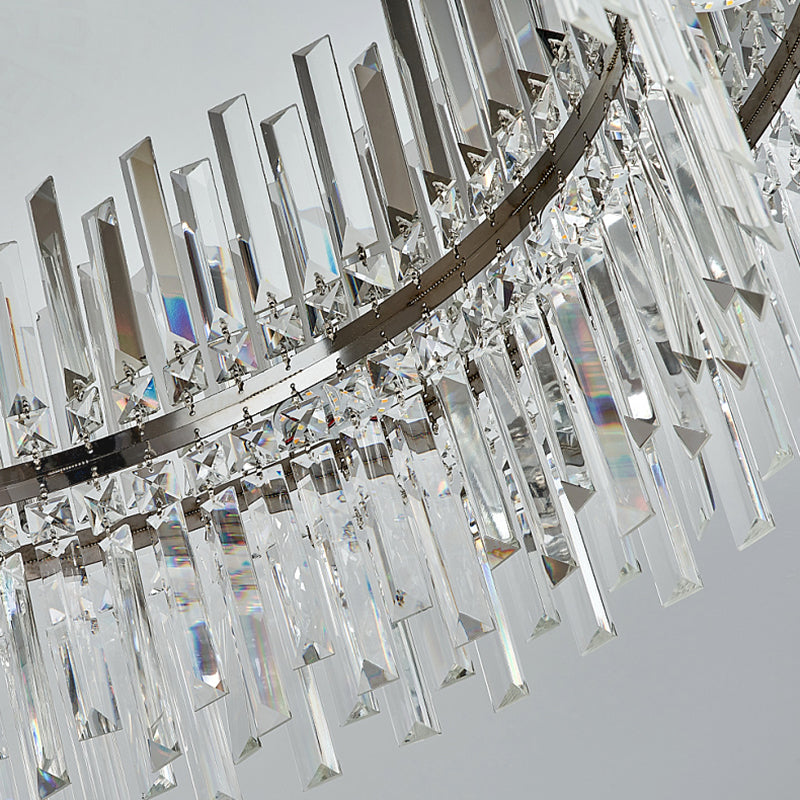 Modern Luxury Round Shape Ceiling Lamp Crystal 1 Light Flush Mount for Living Room