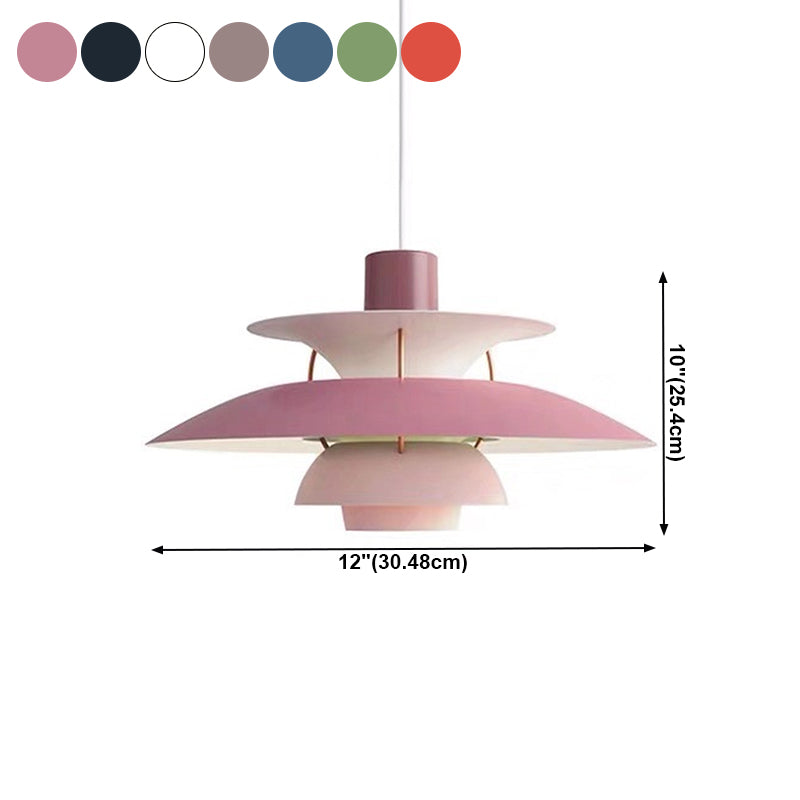 Modern Hanging Lamp Lacquered Iron Geometric Pendant Light for Bedroom