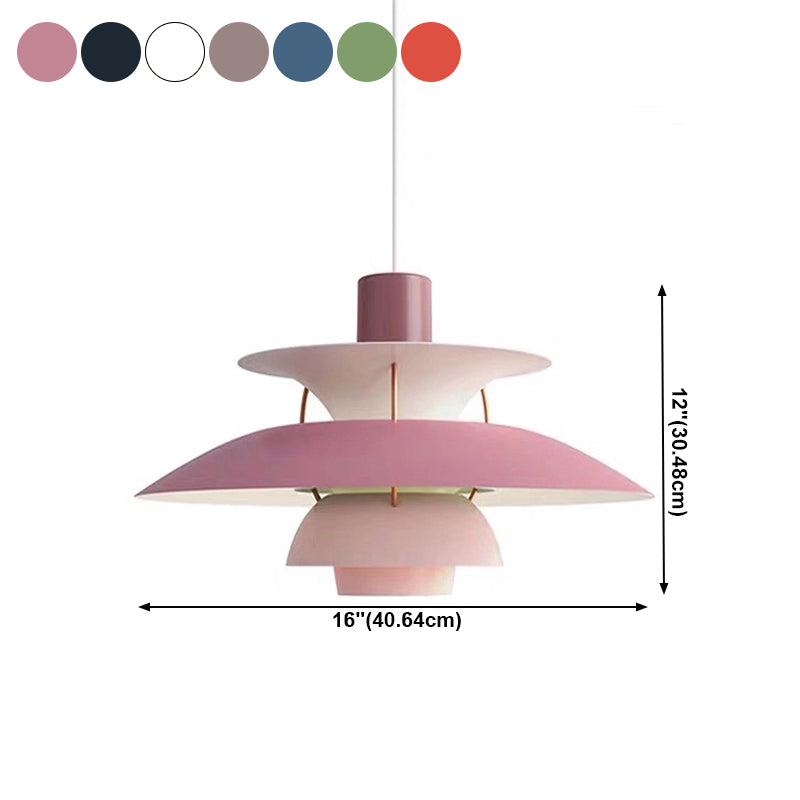 Modern Hanging Lamp Lacquered Iron Geometric Pendant Light for Bedroom