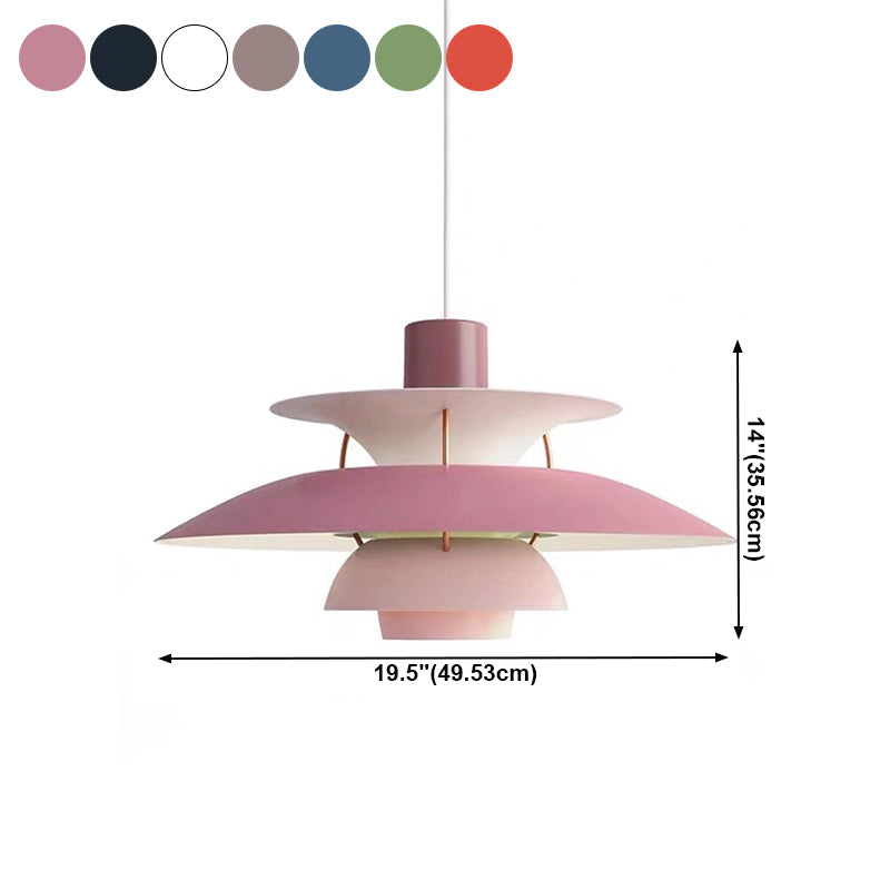 Modern Hanging Lamp Lacquered Iron Geometric Pendant Light for Bedroom