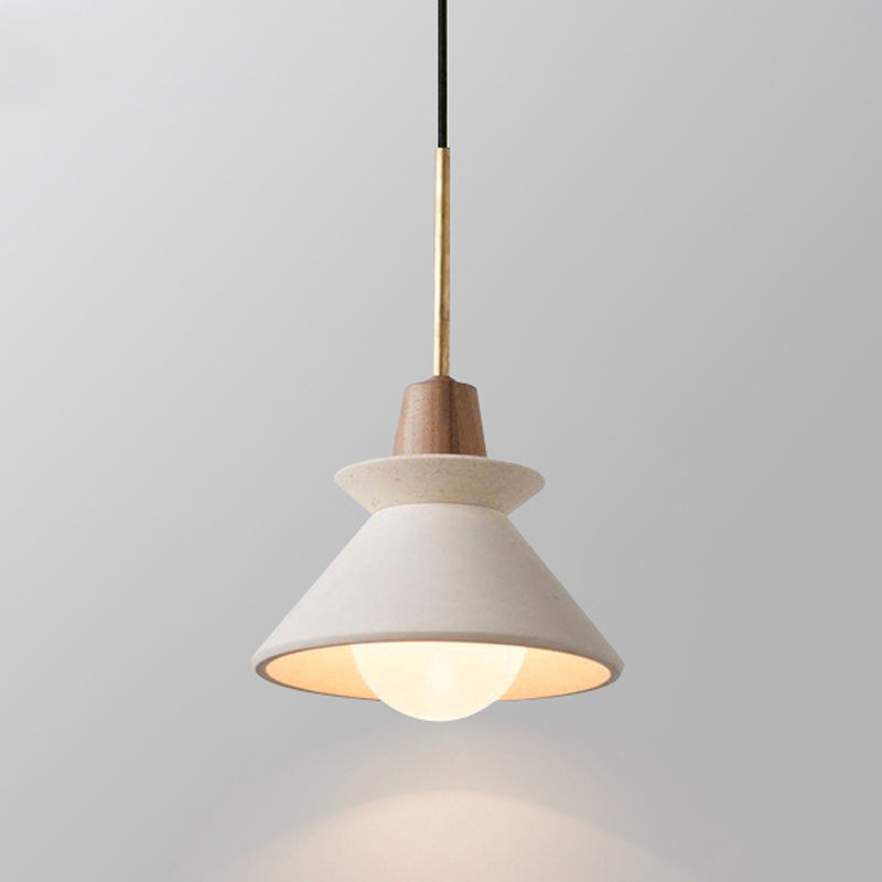 Lampe à pouces suspendues moderne à lampe en bois de bois avec de la teinte de ciment