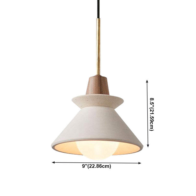 Lampe à pouces suspendues moderne à lampe en bois de bois avec de la teinte de ciment