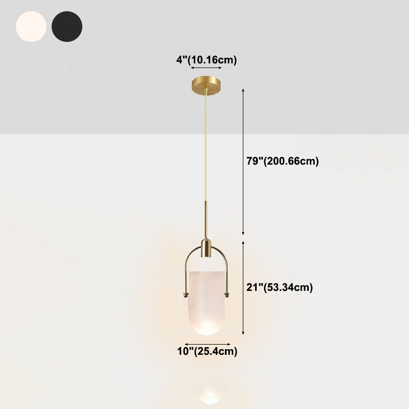 Bucket Shape Hanging Lighting Modern Style Glass 1 Light Pendant Lamp for Restaurant