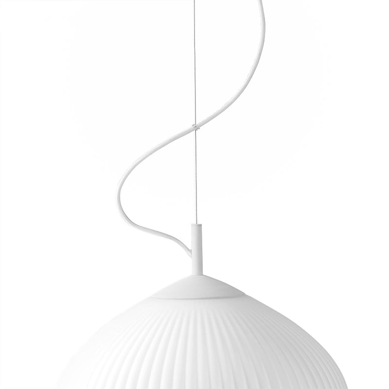 Flower Shape Hanging Lighting Modern Style Glass 1 Light Pendant Lamp for Restaurant