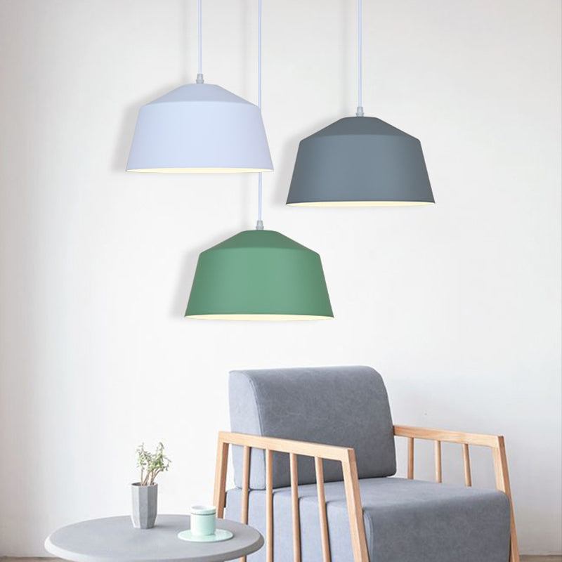 Bowl Shape Hanging Lighting Modern Macaron Style Metal 1 Pendre clair pour l'hôtel