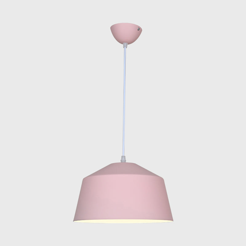 Bowl Shape Hanging Lighting Modern Macaron Style Metal 1 Pendre clair pour l'hôtel