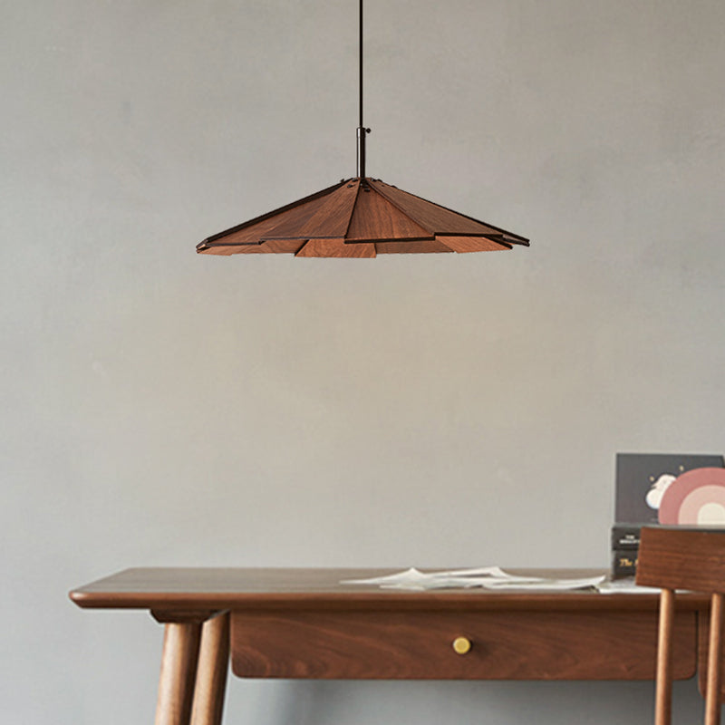 Kegelform hängende Beleuchtung moderner Holzholz 1 Licht Anhängerlampe für Hotel