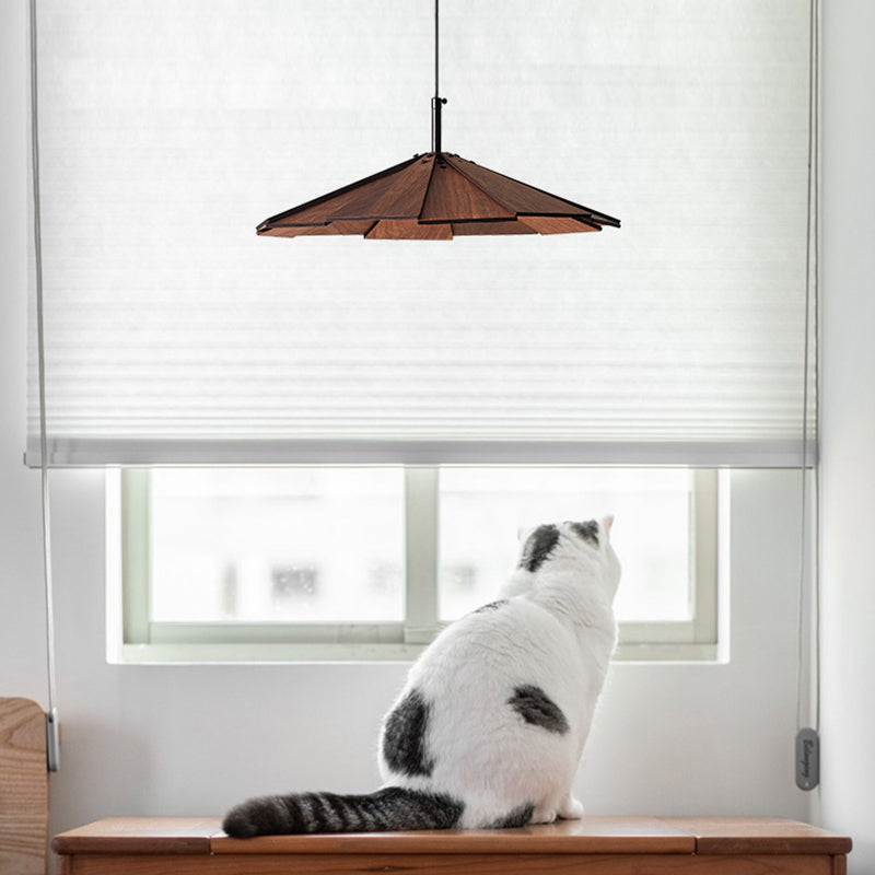 Kegelform hängende Beleuchtung moderner Holzholz 1 Licht Anhängerlampe für Hotel