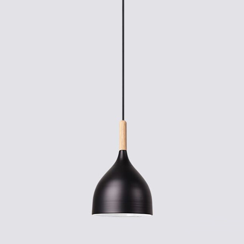 Bowl Shape Hanging Lighting Modern Macaron Style Metal 1 Light Pendant Lamp